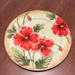 Maxcera Poppies Ceramic Round Platter